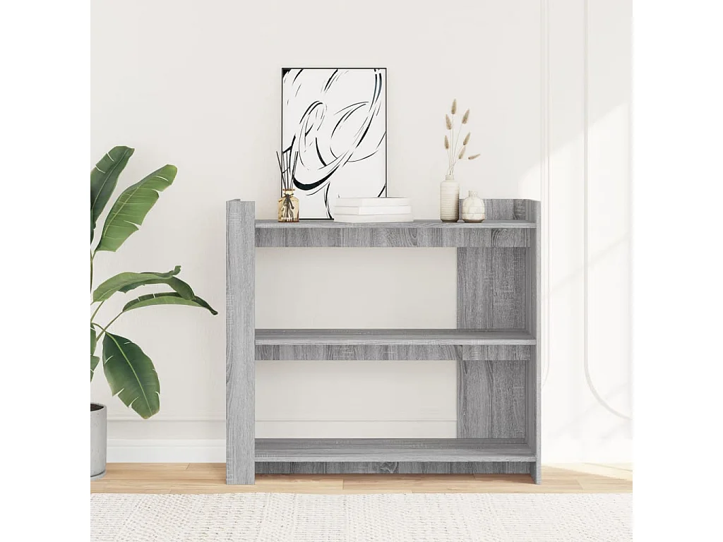 Table console sonoma gris 100x35x90 cm bois d'ingénierie