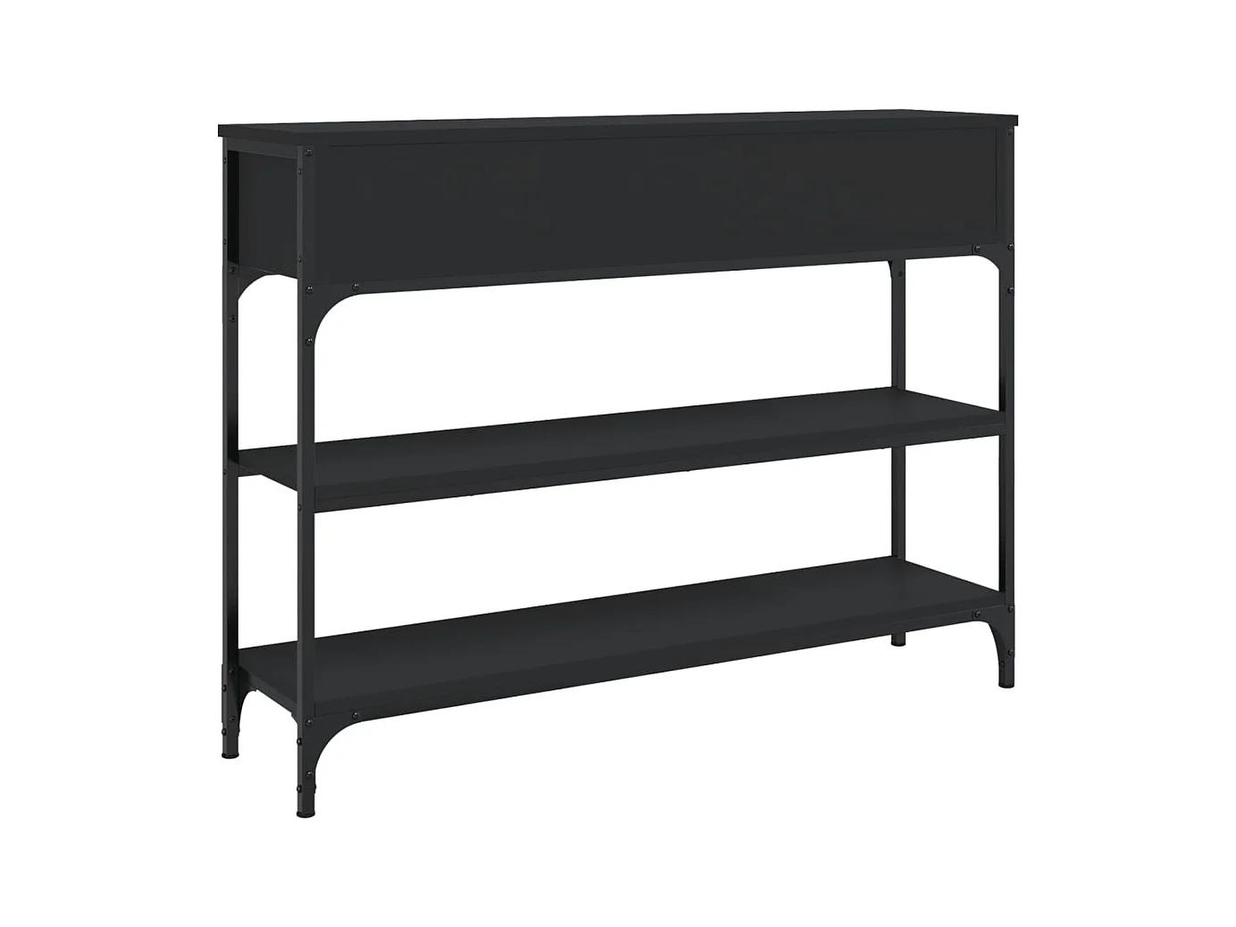 Table console noir 100x25x75 cm bois d'ingénierie