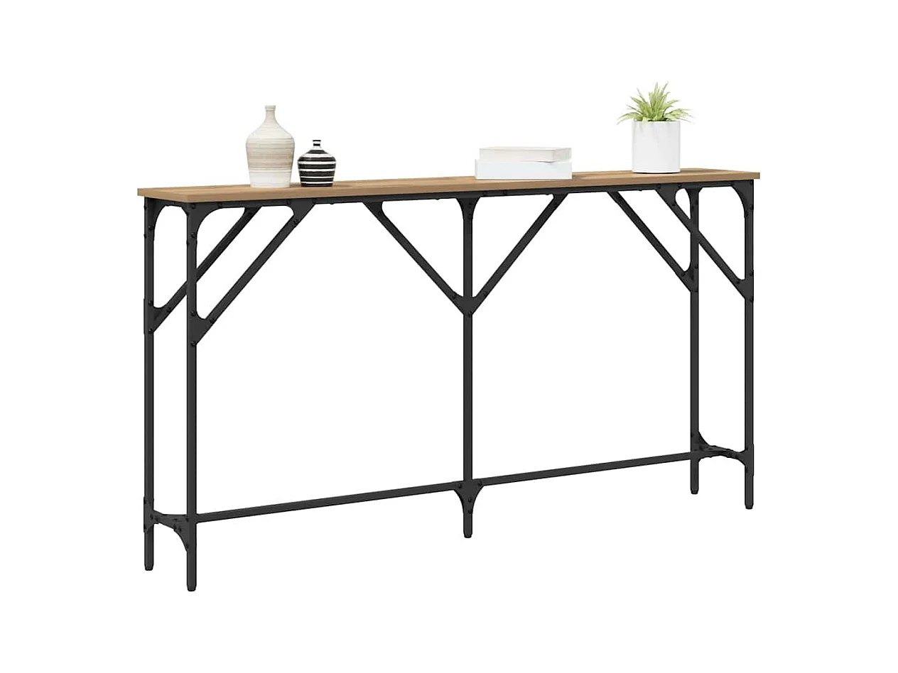 Wandtafel artisanaal eikenkleurig 140 x 23 x 75 cm