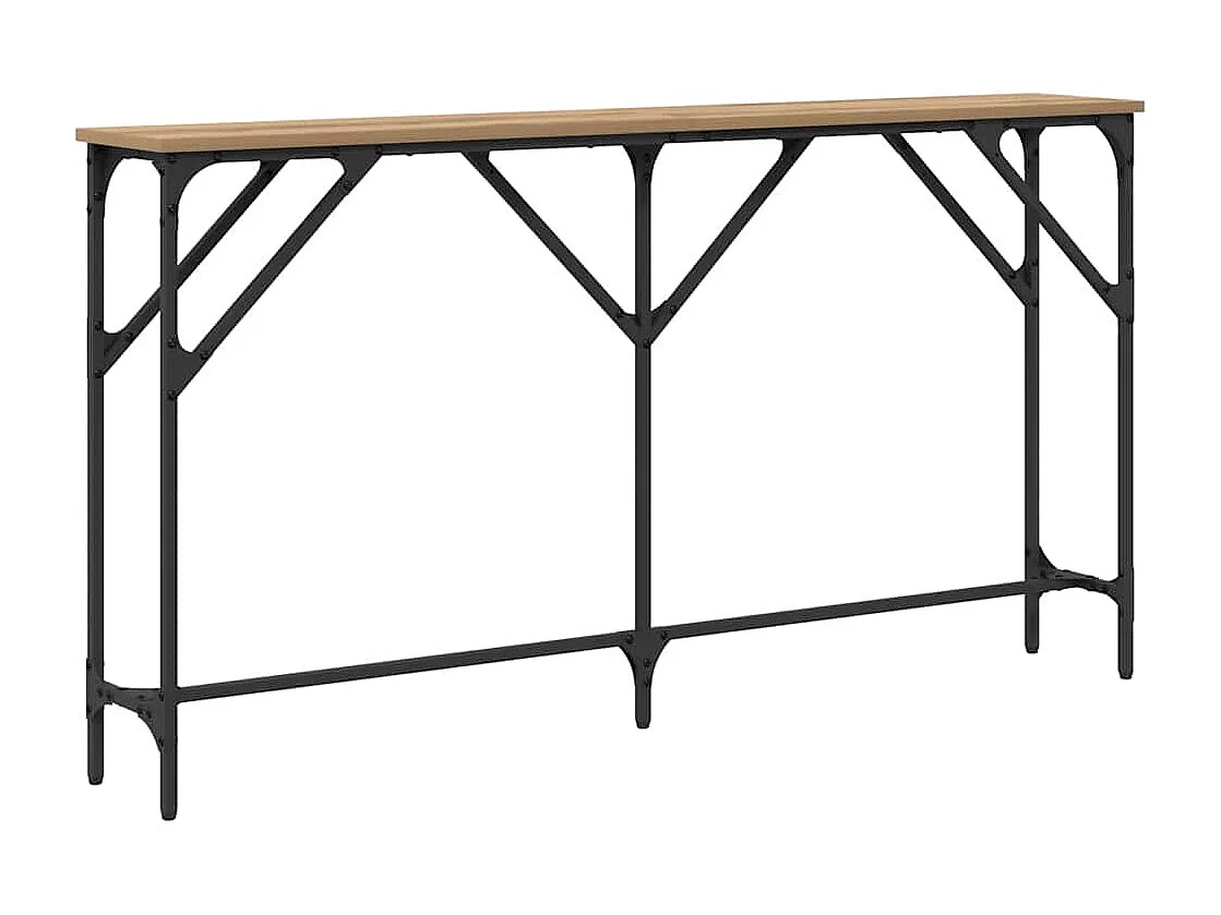 Table console chêne artisanal 140 x 23 x 75 cm