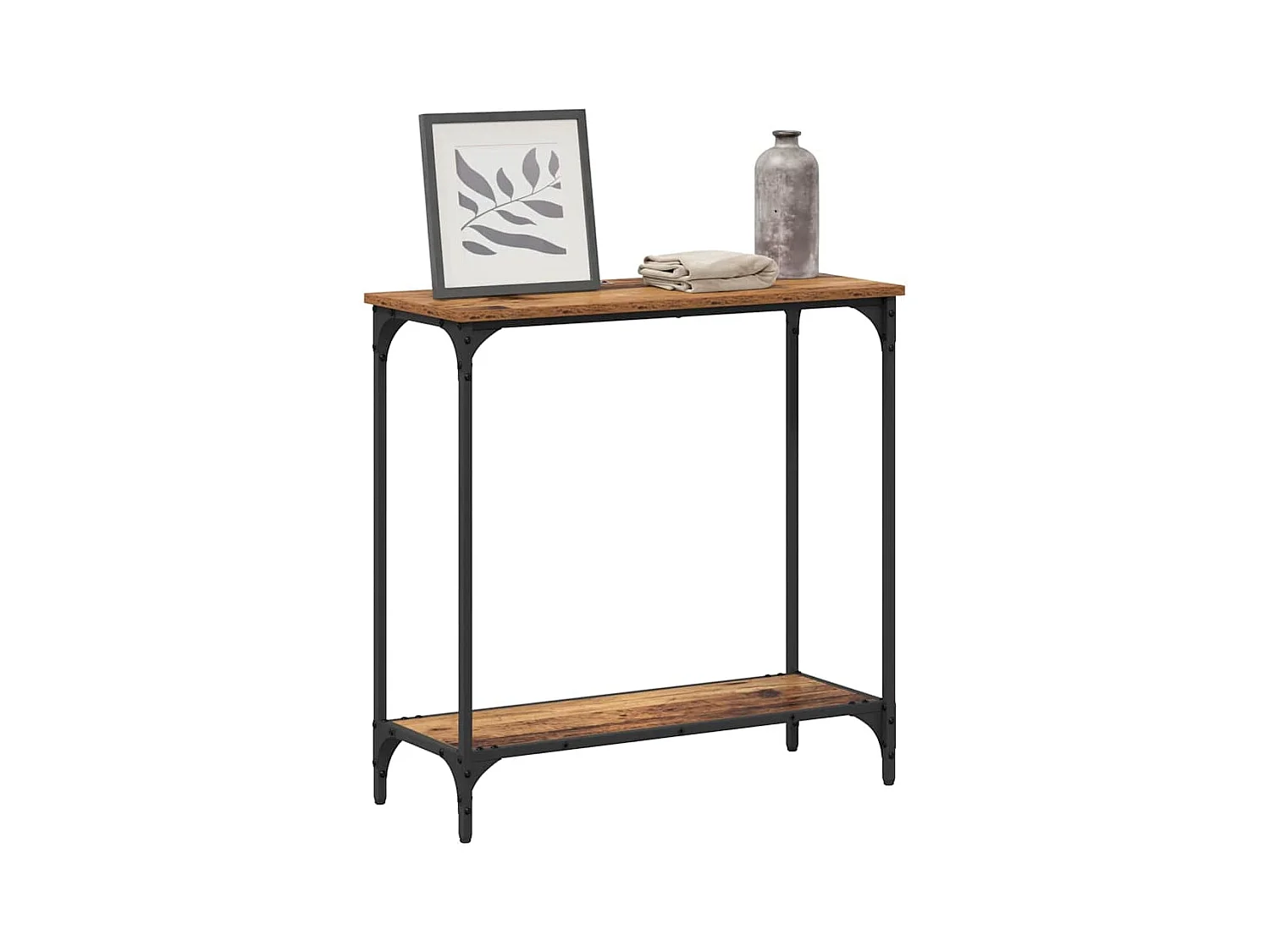 Mesa Consola con estante Madera vieja 75 x 30.5 x 75 cm