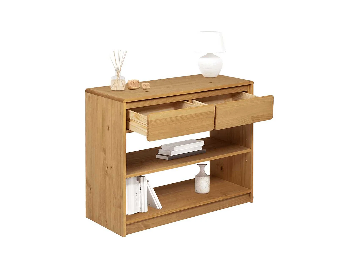 Mesa consola SAUDA madera maciza de pino roble 89,5x36,5x73 cm