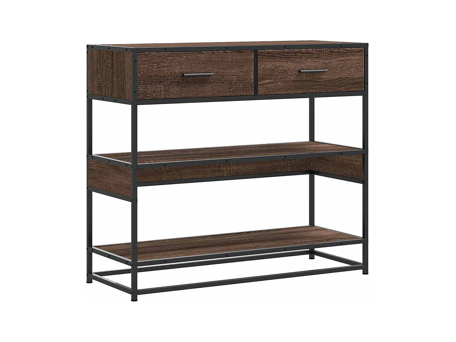 Mesa consola madera de ingeniería marrón roble 90x35x80 cm