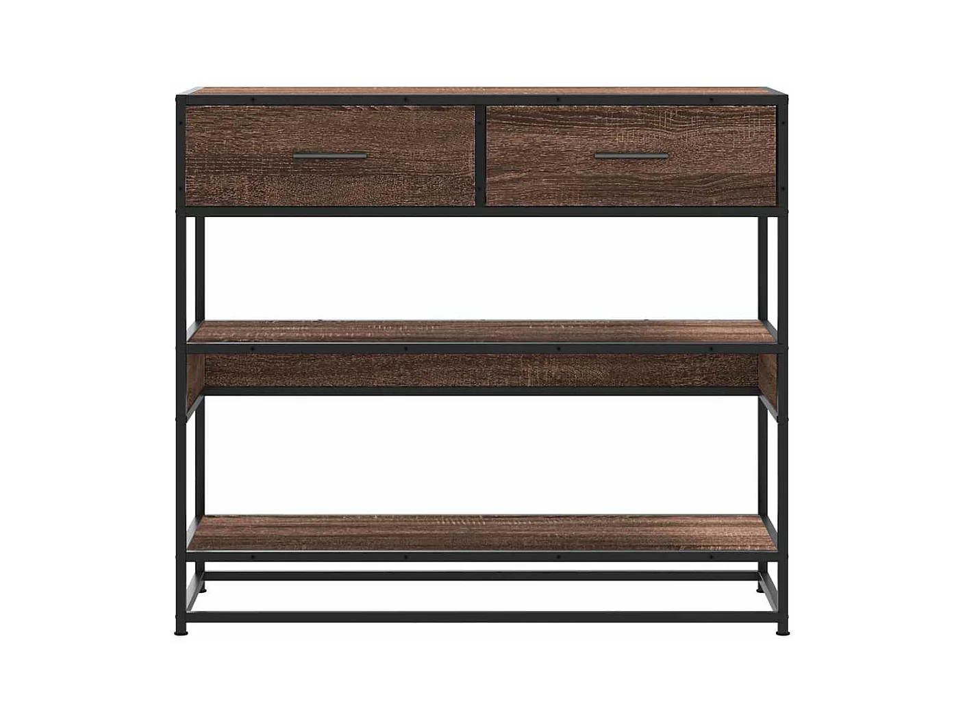 Mesa consola madera de ingeniería marrón roble 90x35x80 cm