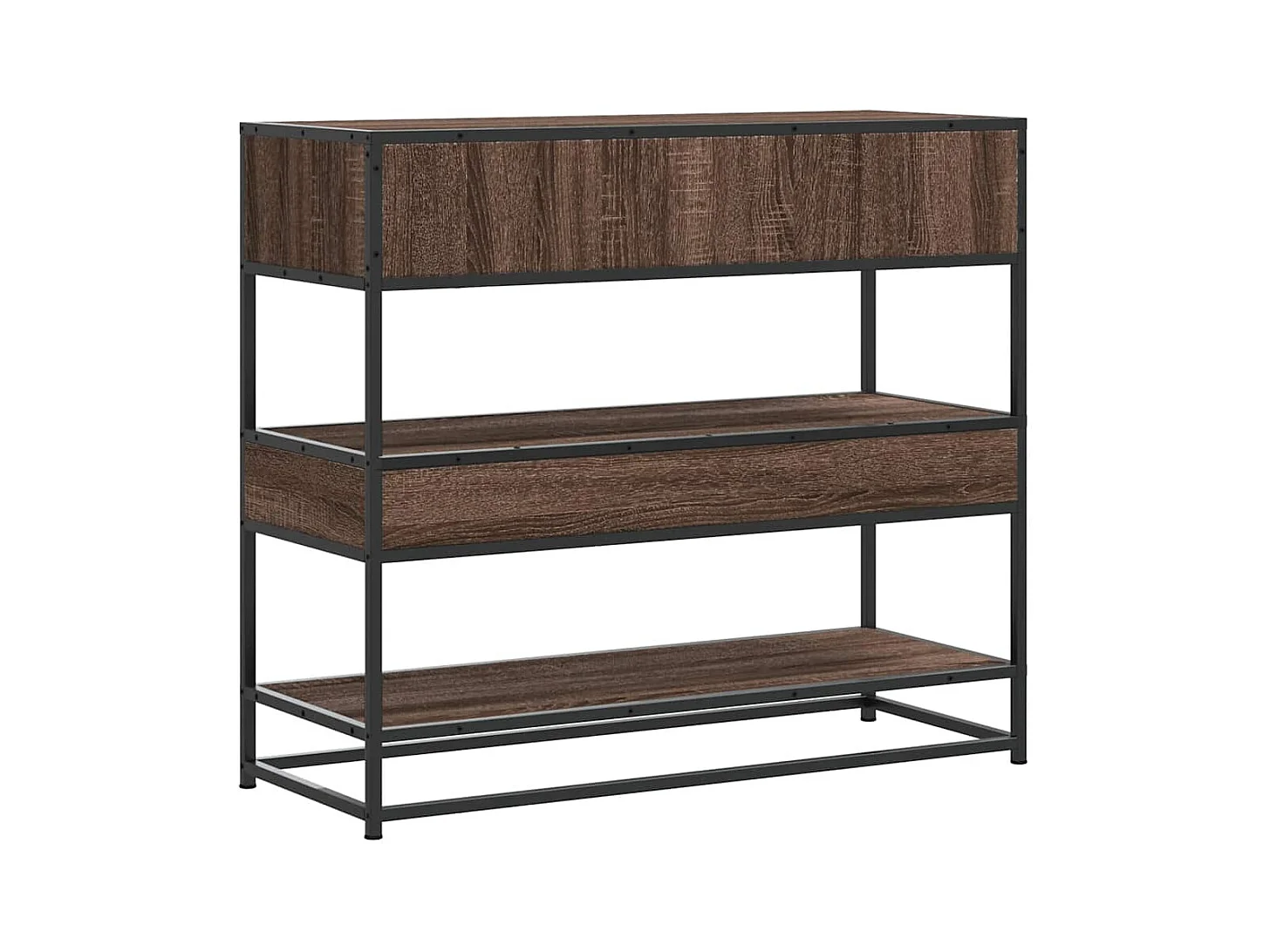 Mesa consola madera de ingeniería marrón roble 90x35x80 cm