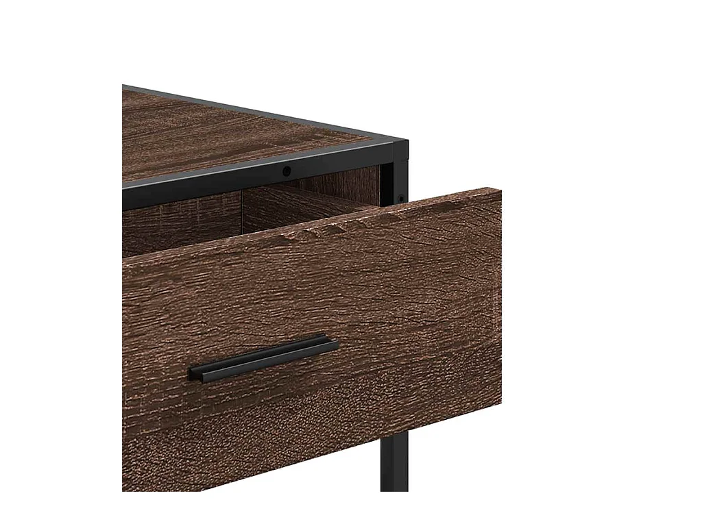 Mesa consola madera de ingeniería marrón roble 90x35x80 cm