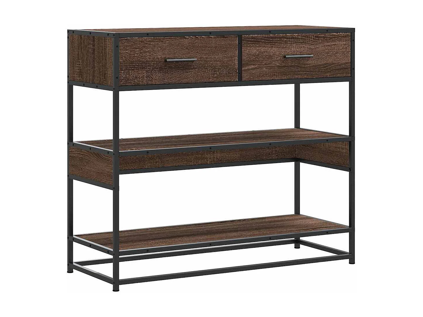 Mesa consola madera de ingeniería marrón roble 90x35x80 cm