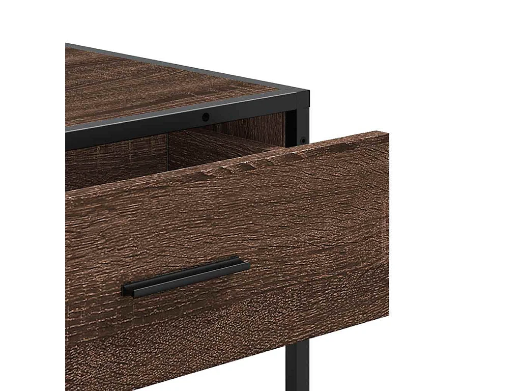 Mesa consola madera de ingeniería marrón roble 90x35x80 cm