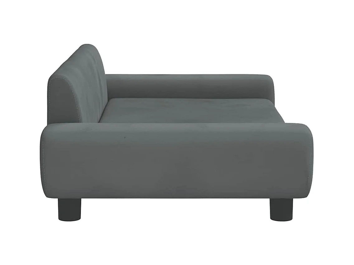 Cama para perros de terciopelo gris oscuro 100x54x33 cm