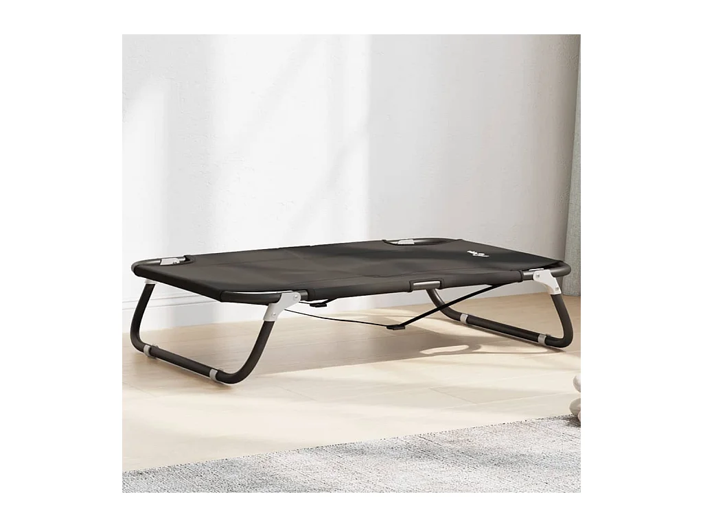 Cama para perros plegable tela oxford y acero gris antracita