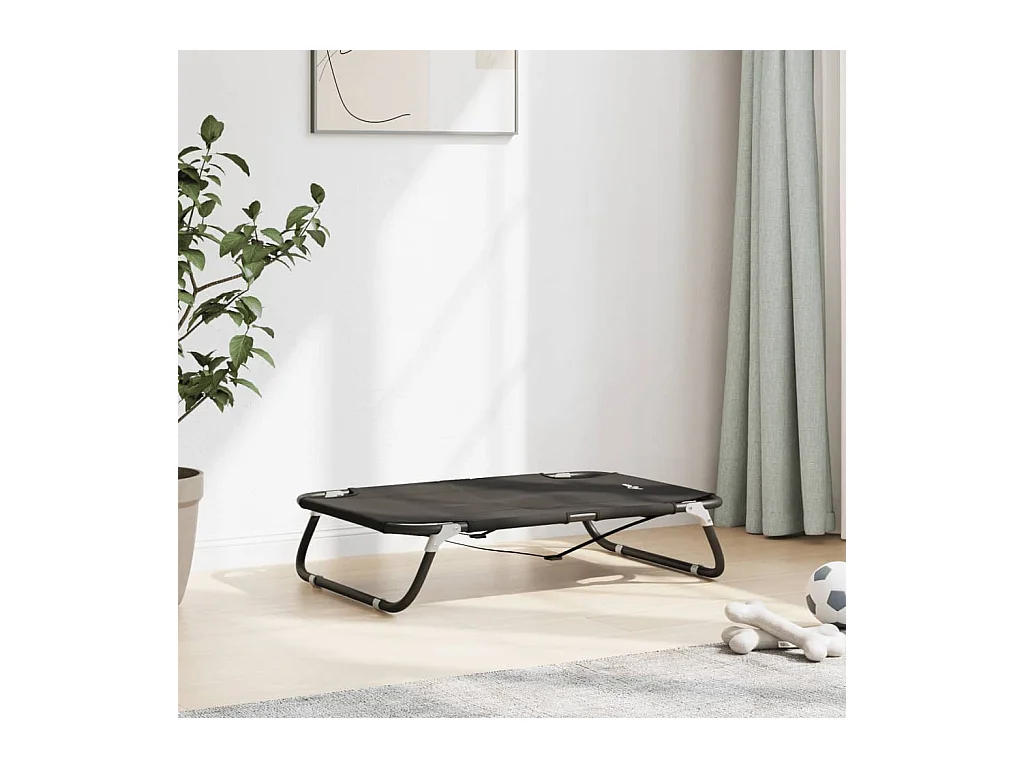 Cama para perros plegable tela oxford y acero gris antracita