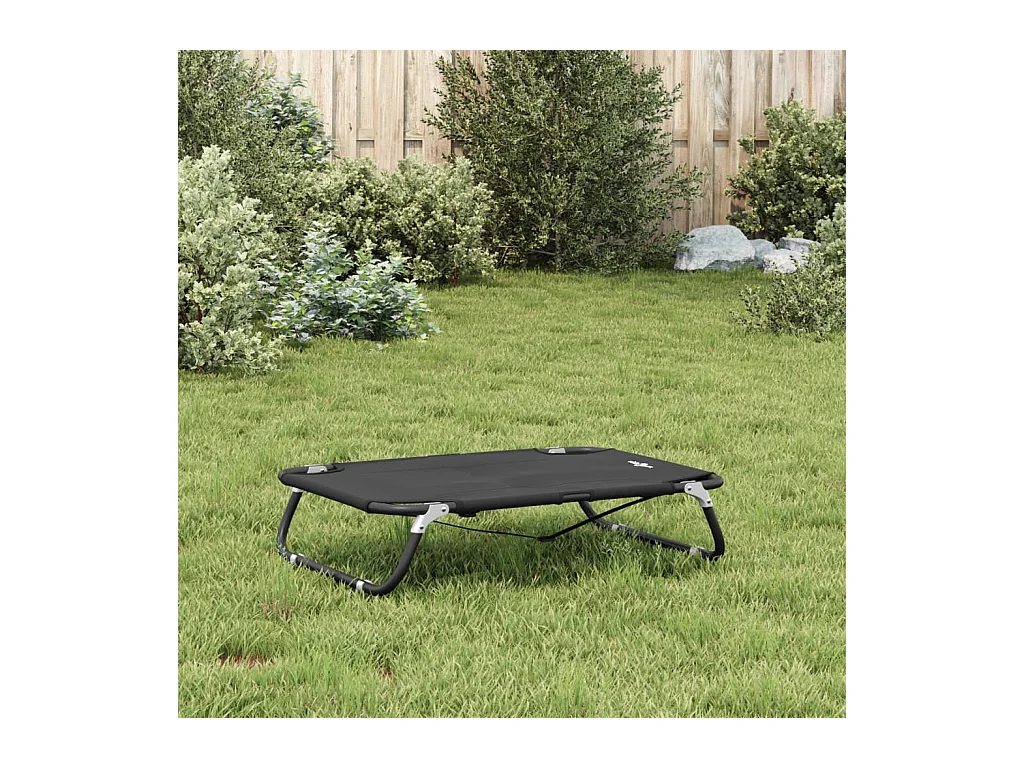 Cama para perros plegable tela oxford y acero gris antracita