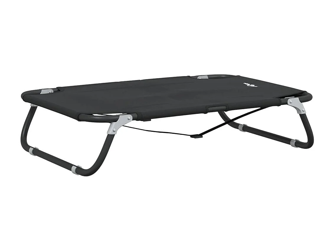 Lit pour chien pliable anthracite tissu Oxford et acier