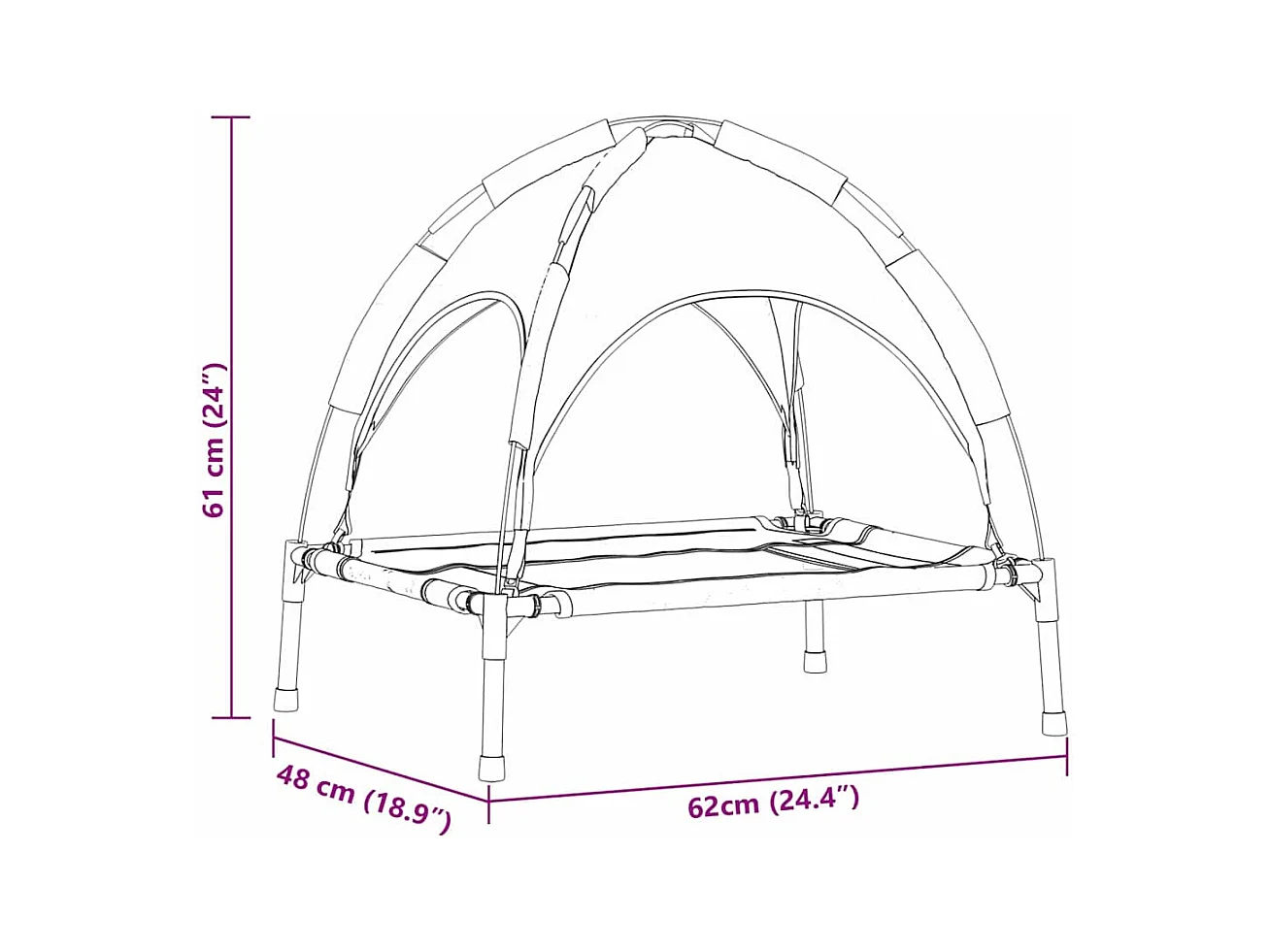 Cama para perro Plateado s Acero