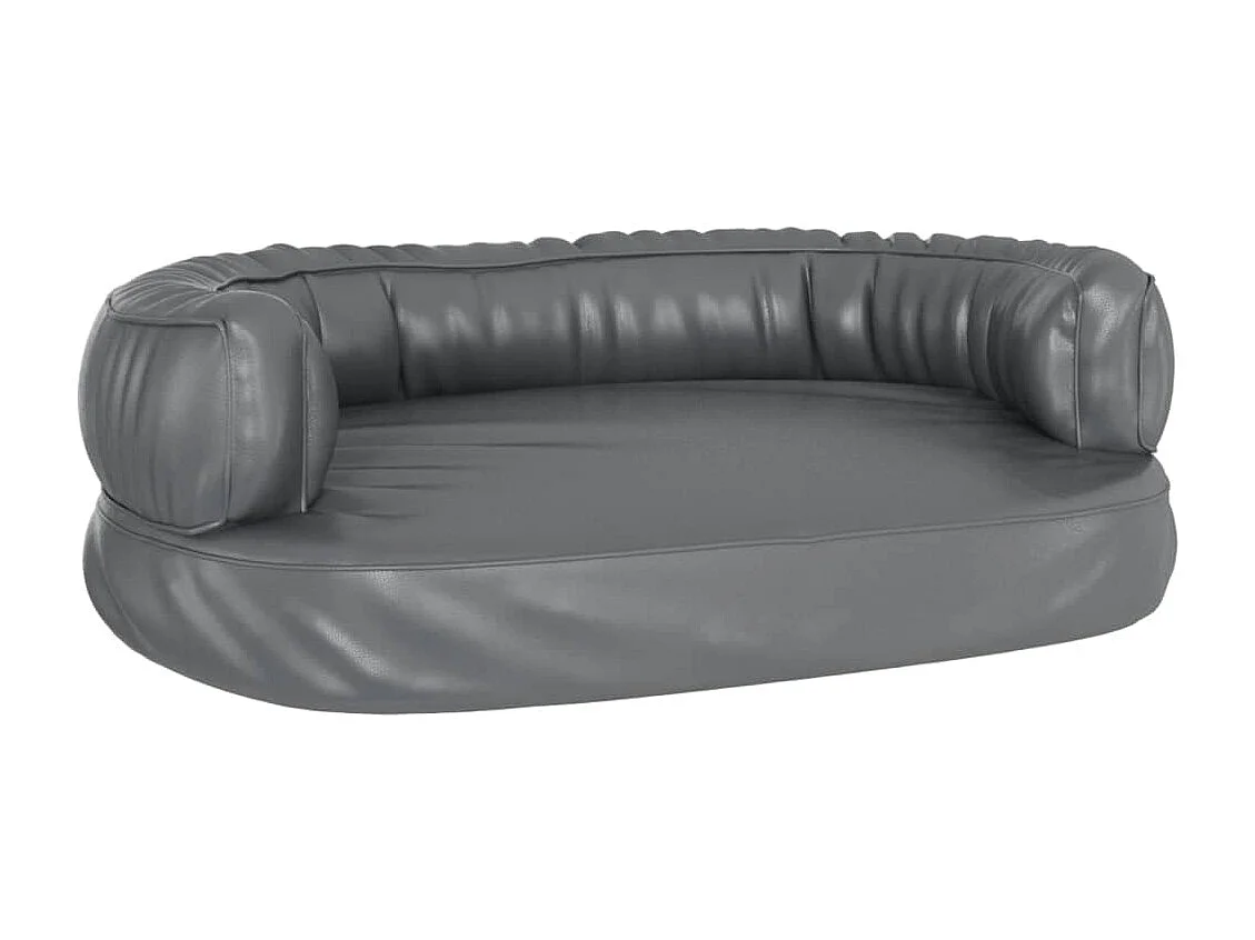 Lit pour chien ergonomique Mousse Gris 60x42 cm Similicuir