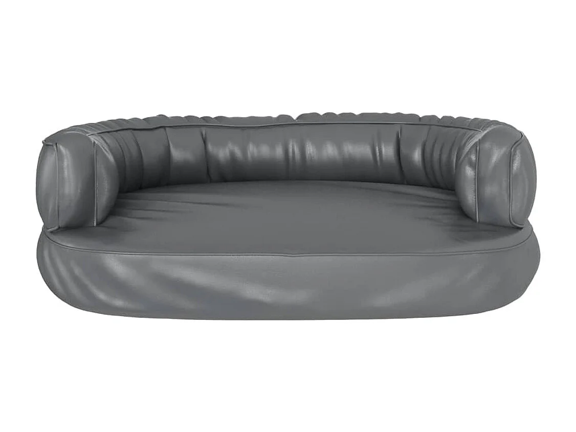 Lit pour chien ergonomique Mousse Gris 60x42 cm Similicuir
