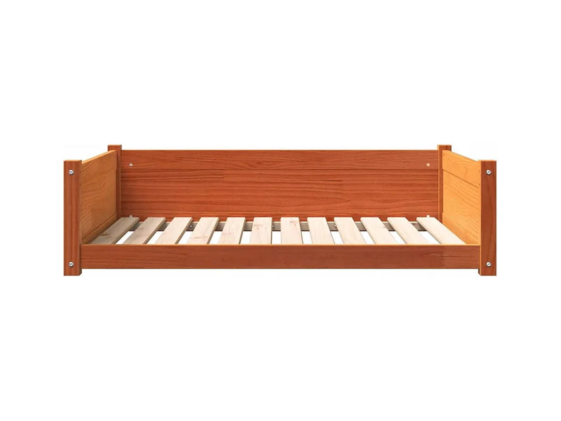 Cama para perros madera de pino marrón cera 105,5x75,5x28 cm