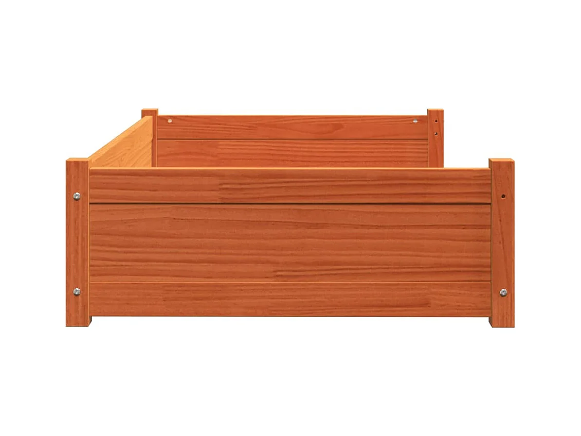 Cama para perros madera de pino marrón cera 105,5x75,5x28 cm