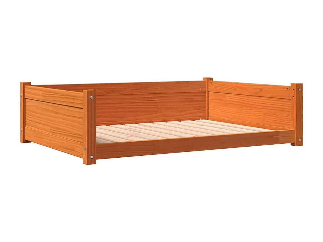 Cama para cães 105,5x75,5x28 cm madeira de pinho castanho mel