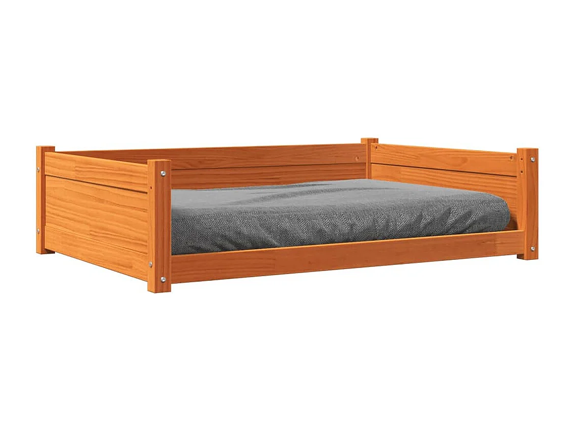 Cama para cães 105,5x75,5x28 cm madeira de pinho castanho mel