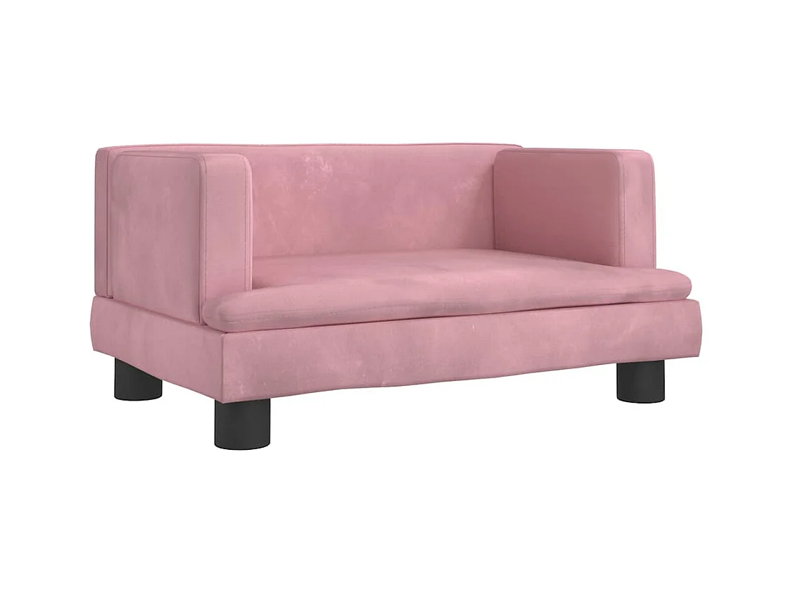 Cama para perros de terciopelo rosa 60x40x30 cm