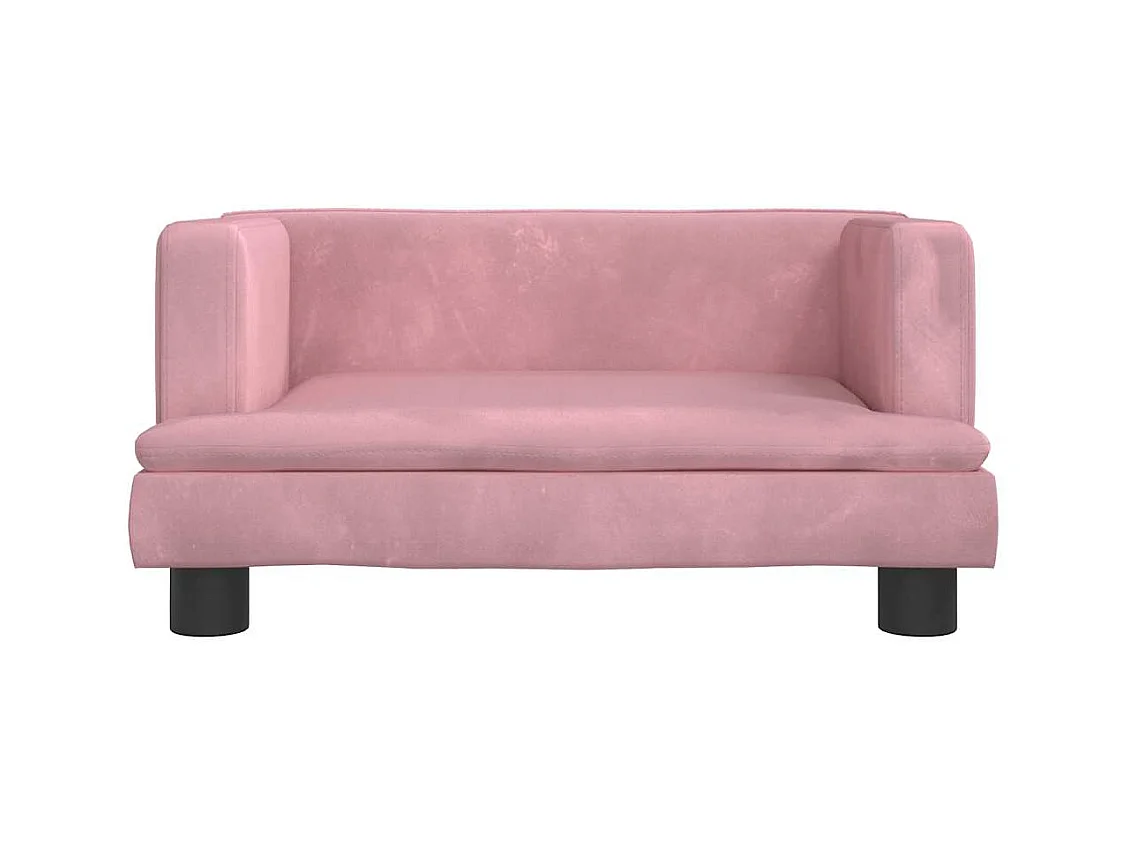 Cama para perros de terciopelo rosa 60x40x30 cm