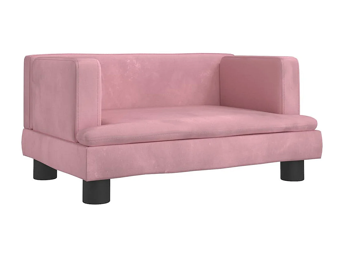 Cama para perros de terciopelo rosa 60x40x30 cm