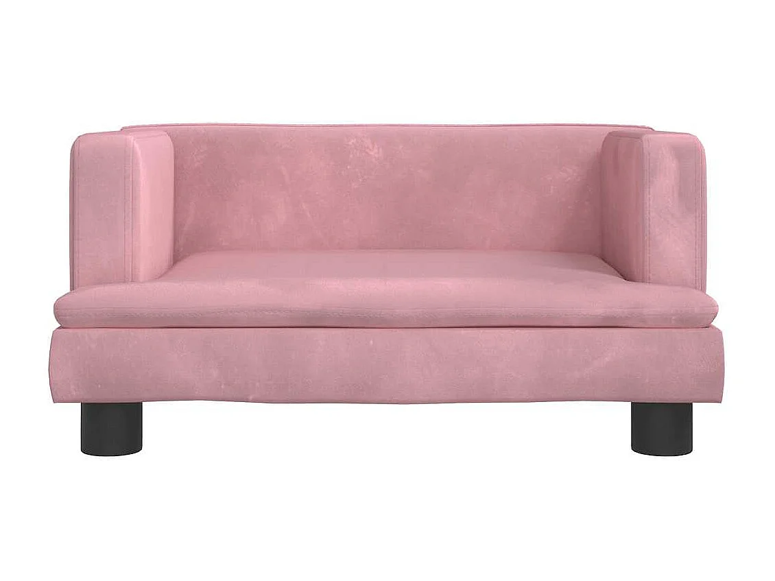 Cama para perros de terciopelo rosa 60x40x30 cm