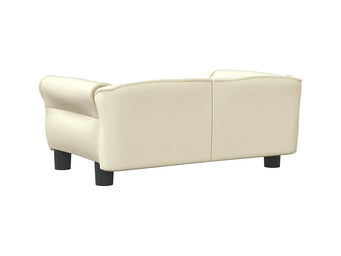 Cama para perros de cuero sintético crema 70x45x30 cm