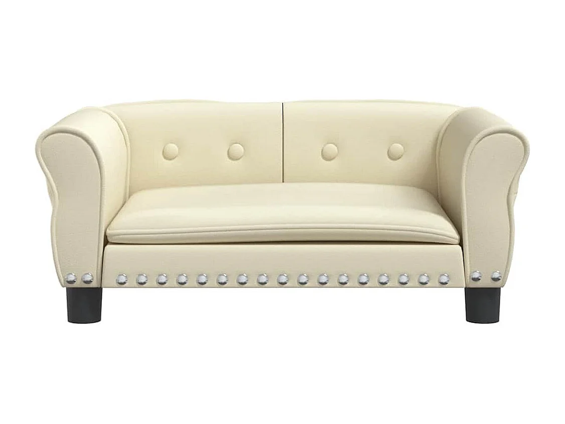 Lit pour chien crème 70x45x30 cm similicuir