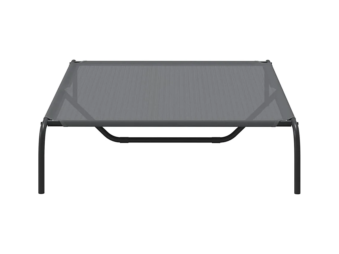 Lit surélevé pour chien gris 130x80x20 cm textilène et acier