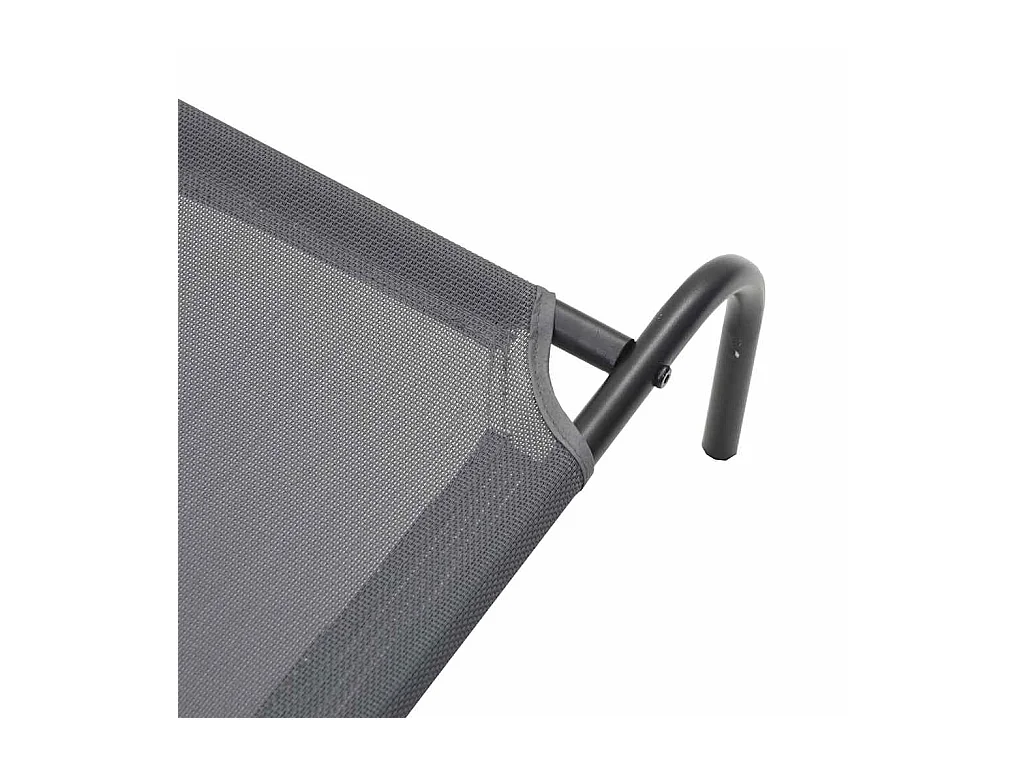 Lit surélevé pour chien gris 130x80x20 cm textilène et acier
