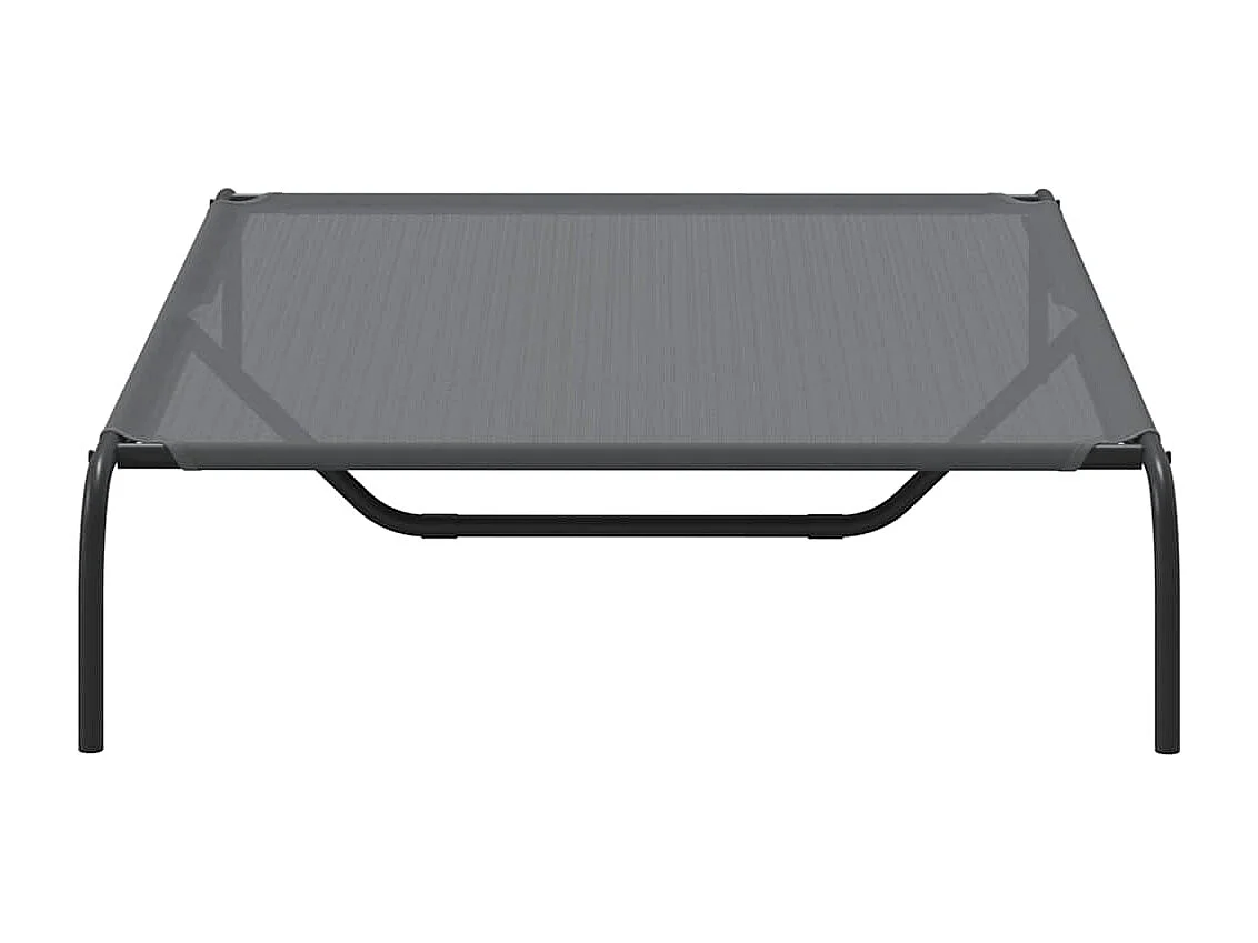 Cama para cães elevada 130x80x20 cm Textilene e aço cinzento