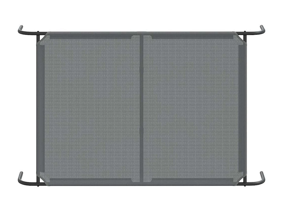 Cama para cães elevada 130x80x20 cm Textilene e aço cinzento