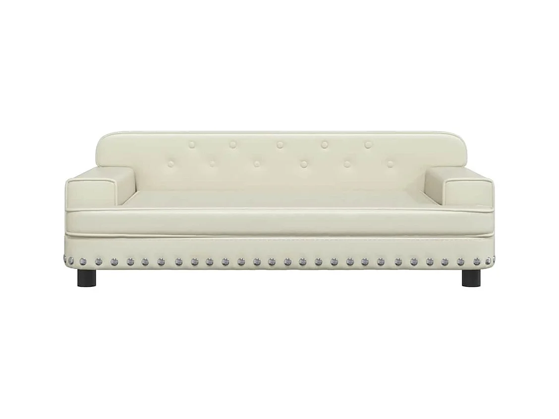 Cama para cães 90x53x30 cm couro artificial cor creme