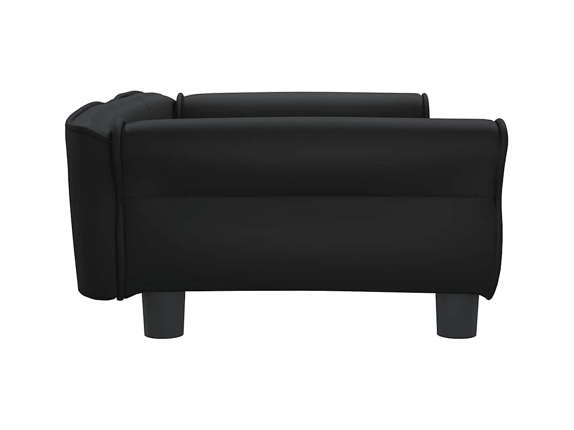 Cama para perros de cuero sintético negra 95x55x30 cm