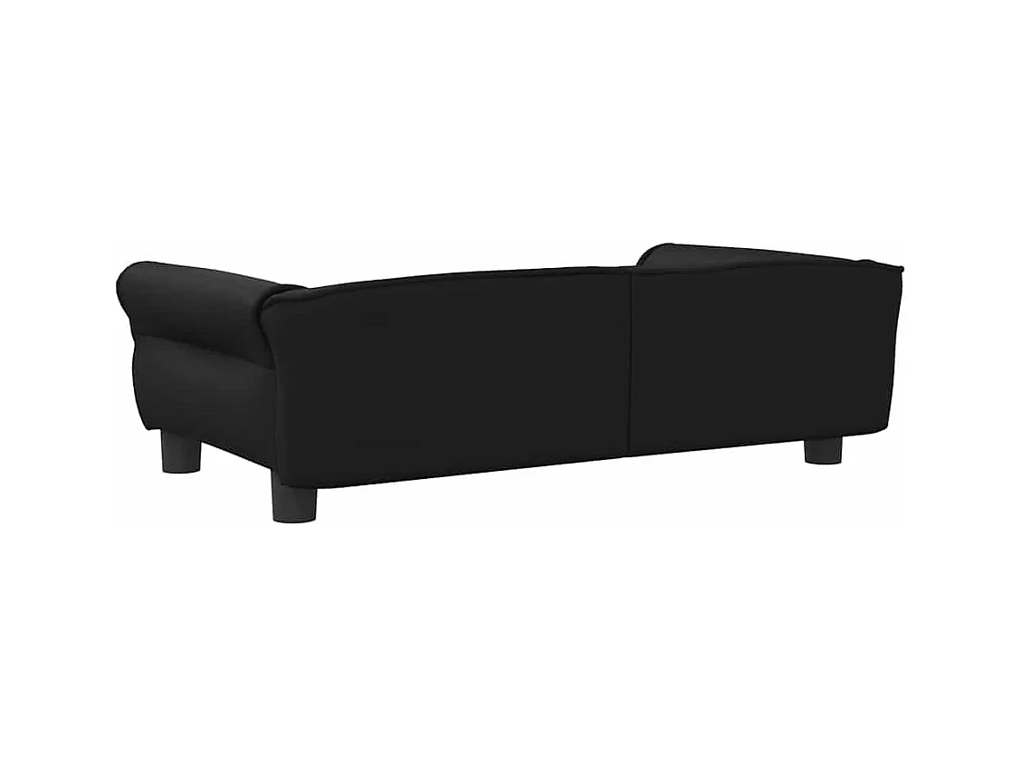 Cama para perros de cuero sintético negra 95x55x30 cm