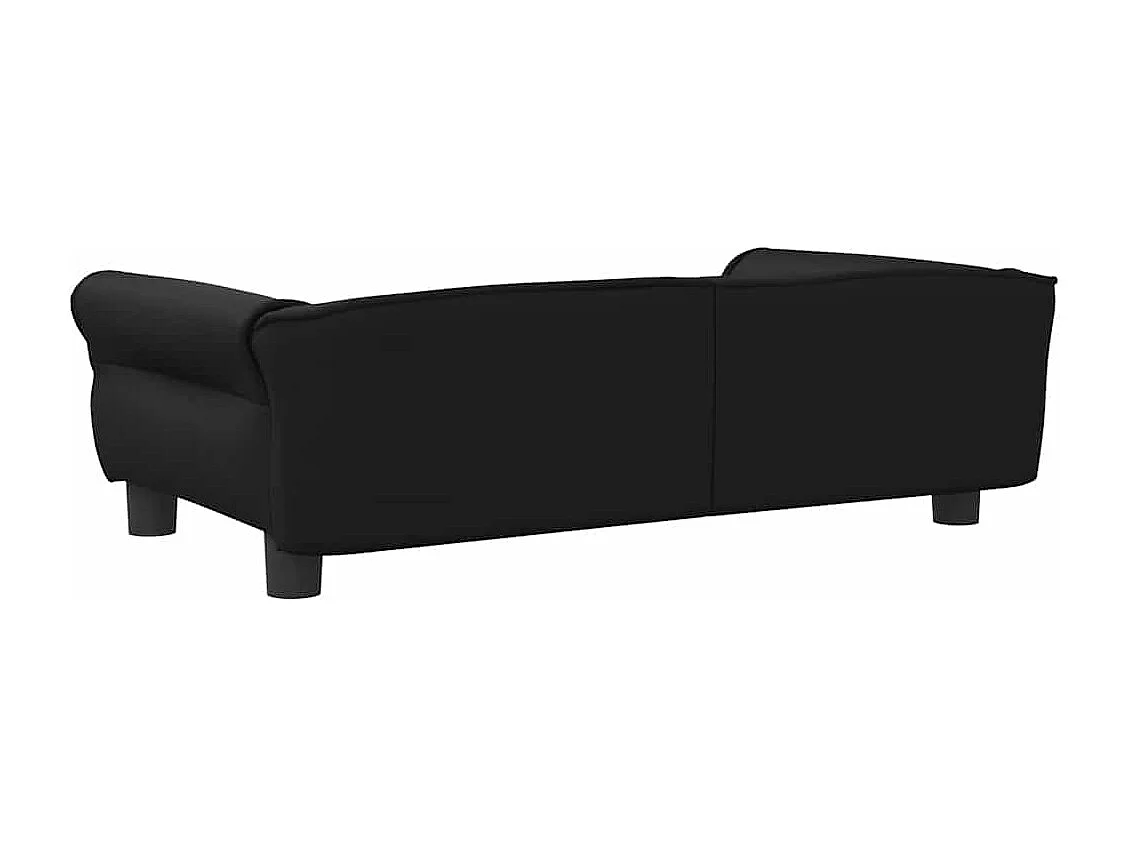 Lit pour chien noir 95x55x30 cm similicuir