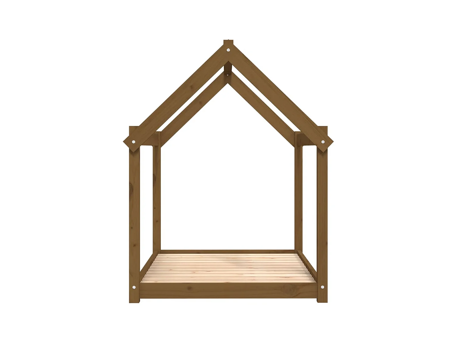 Cama para perros madera maciza pino marrón miel 111x80x100 cm