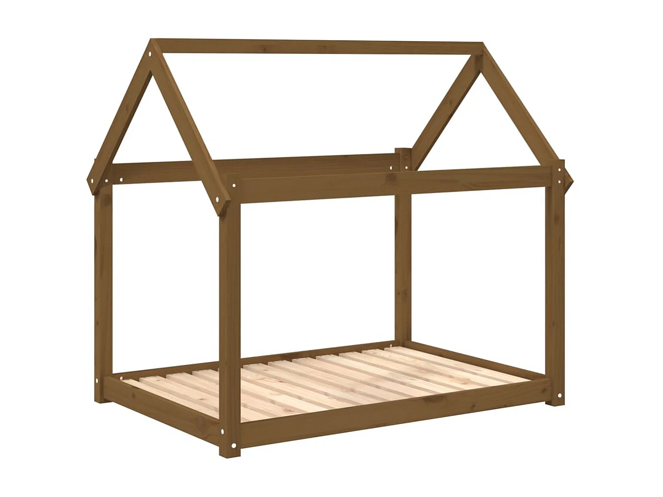 Lit pour chien Marron miel 111x80x100 cm Bois de pin solide