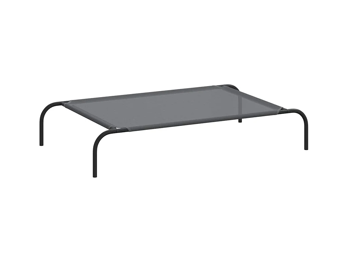 Lit surélevé pour chien gris 110x65x20 cm textilène et acier