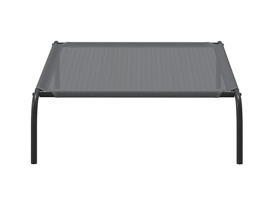 Lit surélevé pour chien gris 110x65x20 cm textilène et acier