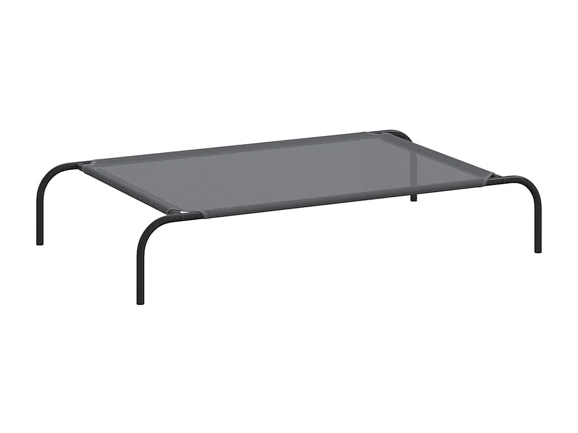 Cama para cães elevada 110x65x20 cm Textilene e aço cinzento
