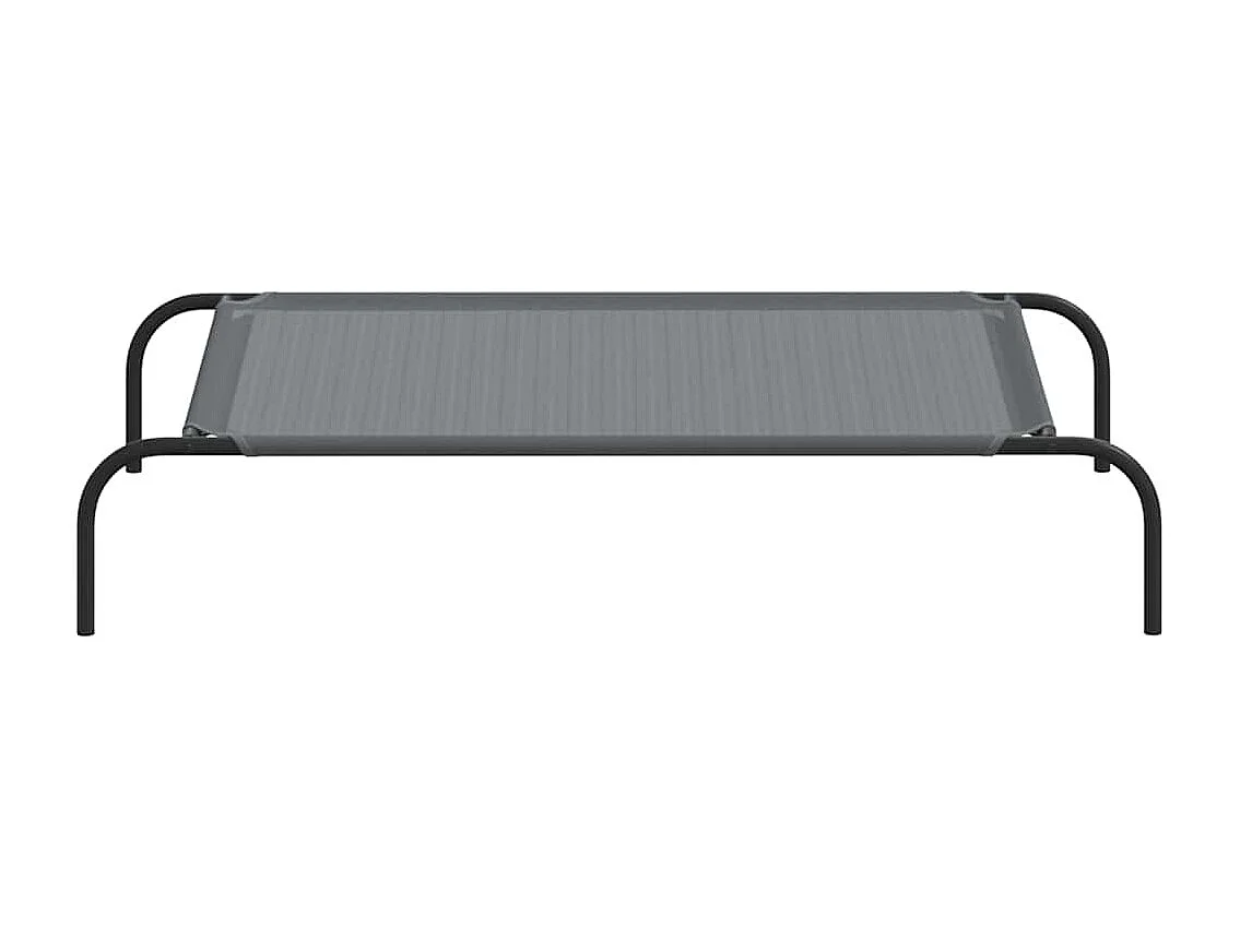 Cama para cães elevada 110x65x20 cm Textilene e aço cinzento