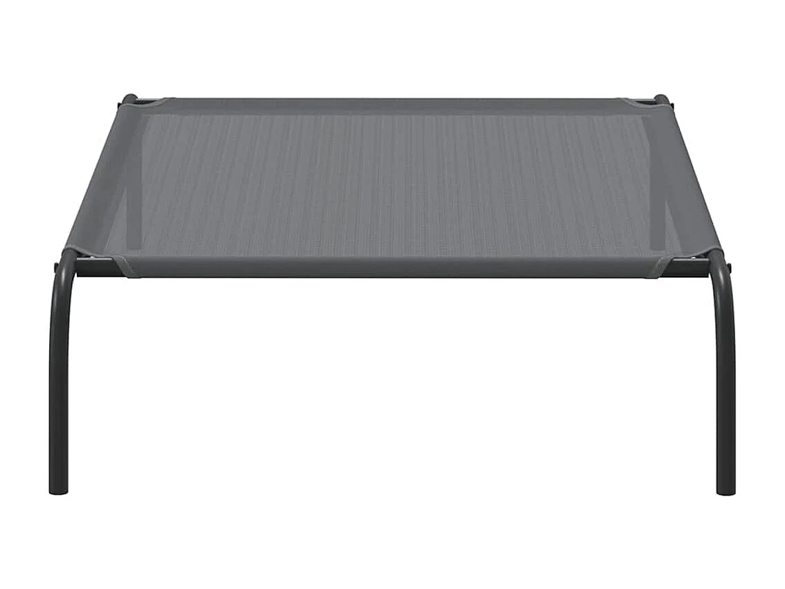 Cama para cães elevada 110x65x20 cm Textilene e aço cinzento