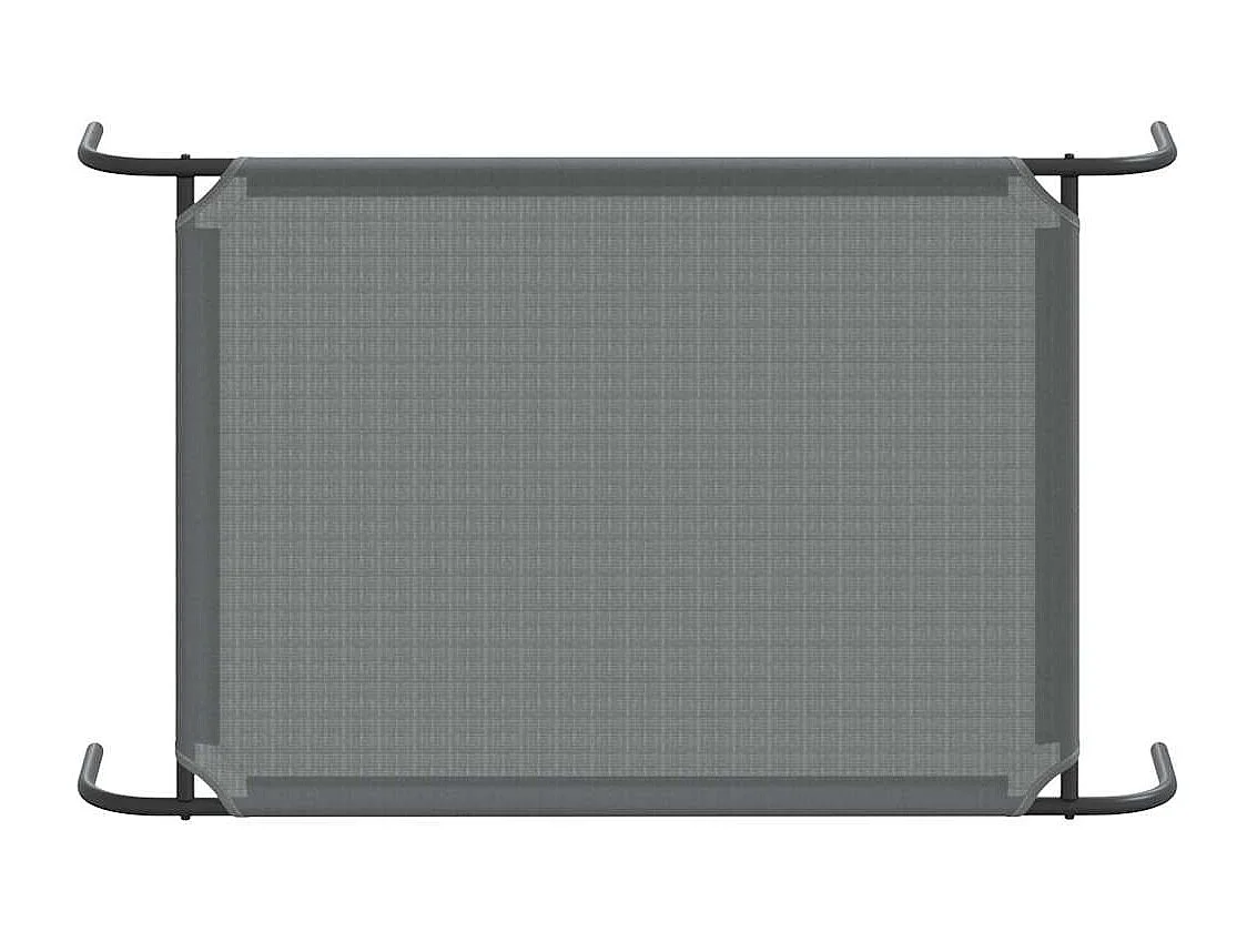 Cama para cães elevada 110x65x20 cm Textilene e aço cinzento