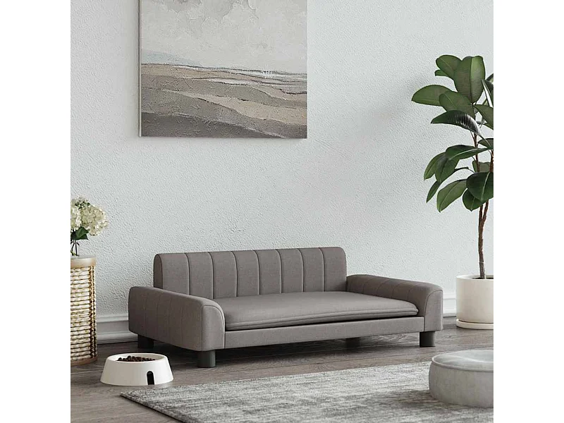 Cama para cães 90x53x30 cm tecido cinzento-acastanhado