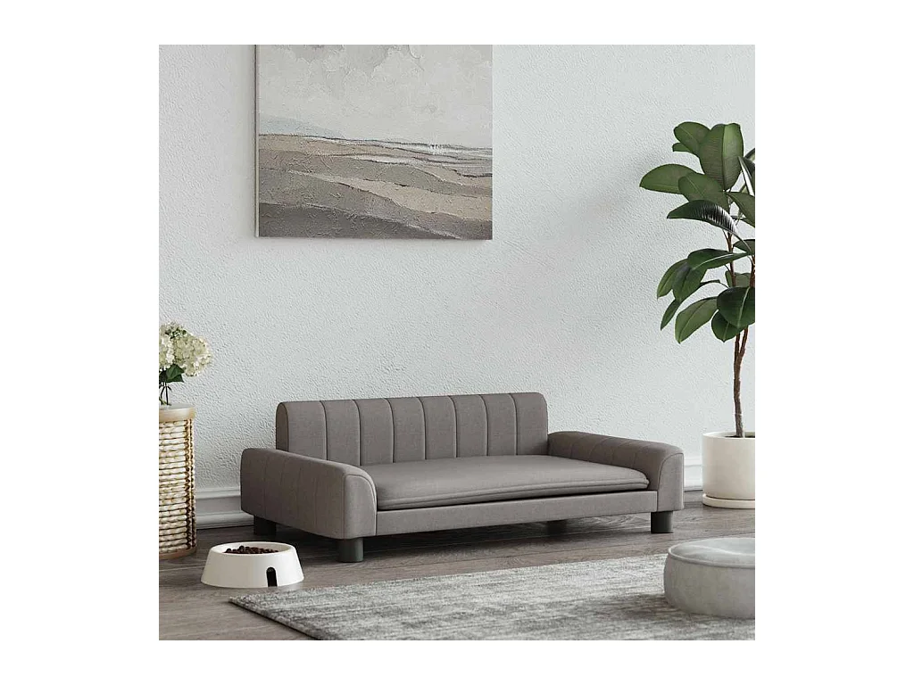 Cama para cães 90x53x30 cm tecido cinzento-acastanhado