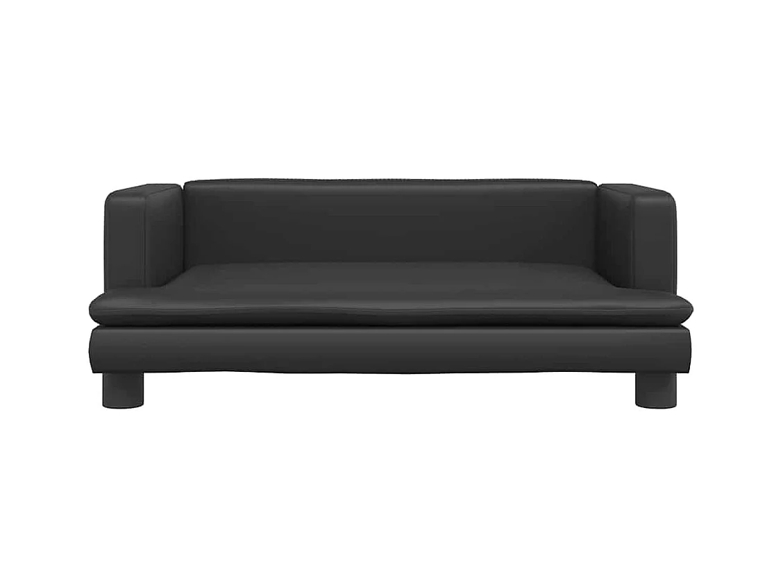 Cama para cães 80x45x30 cm couro artificial preto