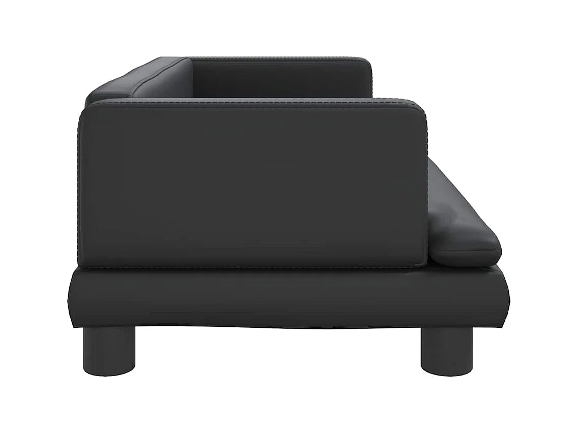 Cama para cães 80x45x30 cm couro artificial preto